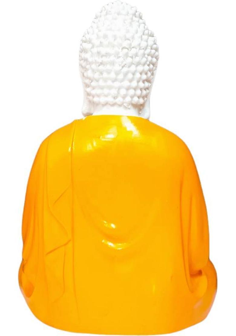 Starpion Beautiful MasterPeice Of Meditation/Dhyan Buddha Statue For Home,Office Decorative Showpiece - 14 cm&nbsp;&nbsp;(Polyresin, Orange) - Indya