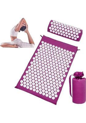 zimingsales Acupressure Mat and Pillow Set for Relaxation, Massage, Back and Neck Purple 2 mm Accupressure Mat