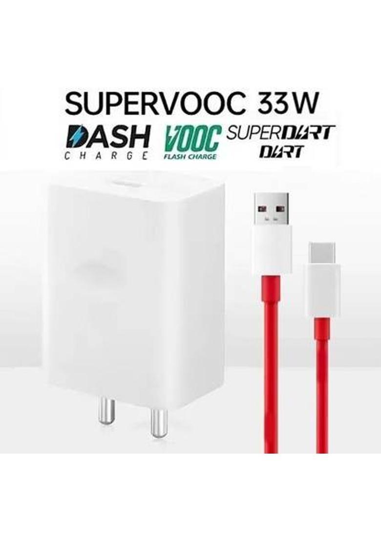 CLAT 33 W SuperVOOC 6 A Wall Charger for Mobile with Detachable Cable&nbsp;&nbsp;(Red, Cable Included) - Indya