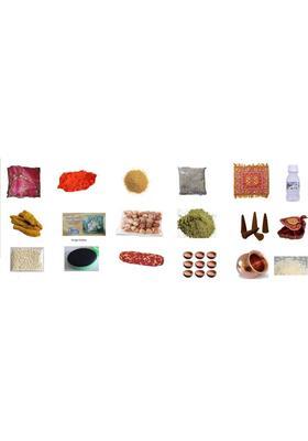 dorvik collections Navratri / Laxmi Pooja / Durga Pooja Sampoorn Poojan Iteams (18 Items Combo) Prayer Kit