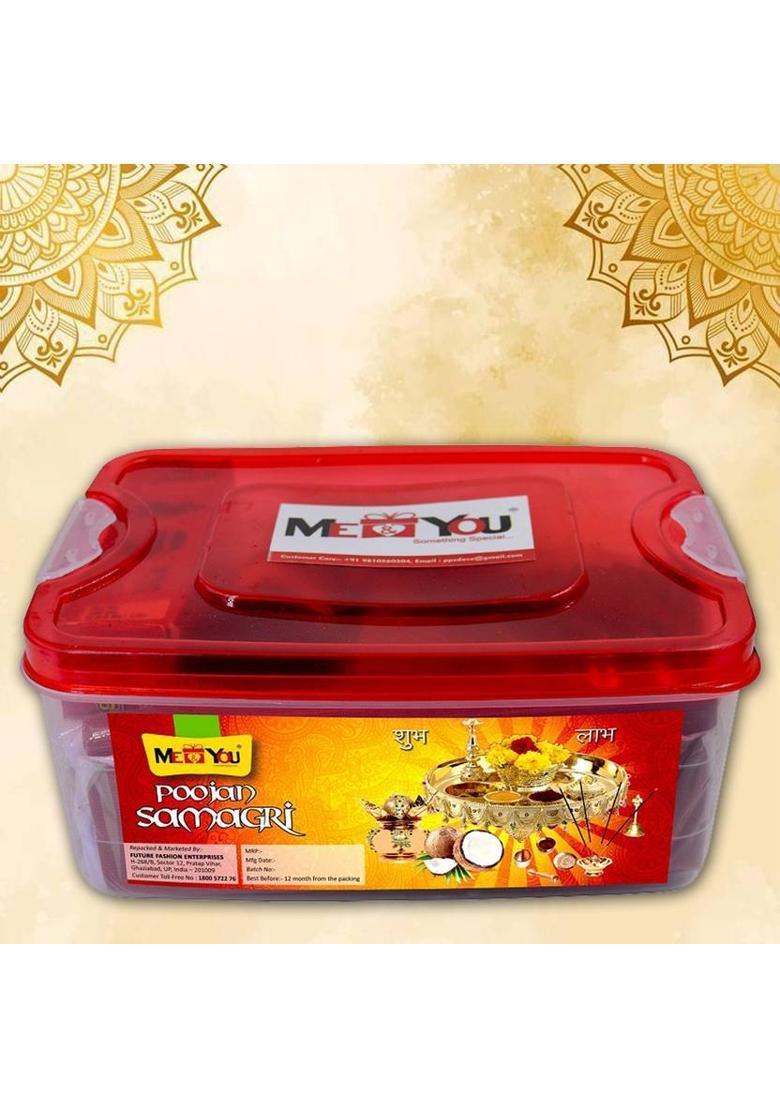 ME&YOU Complete Hindu Pooja Kit with Essential Samagri for Festivals & Daily Rituals Prayer Kit - Indya