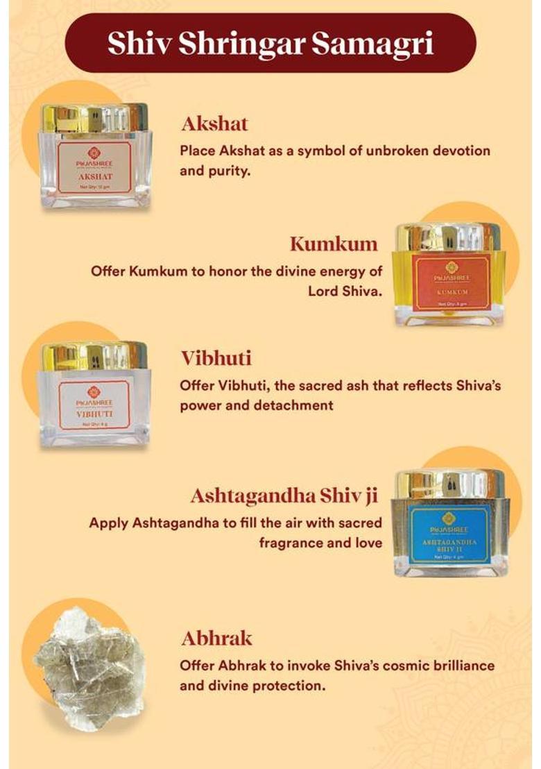 Pujashree Shiv Shringar Pooja Kit – With Sacred Vibhuti, Premium Ashtagandha & Kumkum | Prayer Kit - Indya