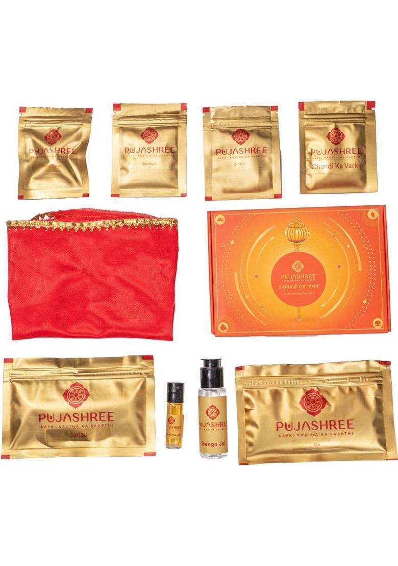 Pujashree Hanuman Ji Puja Kit Bajrang Bali Complete Pooja Samagri Set Prayer Kit - Indya