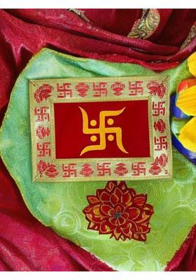 MRITYUNJAY POOJA ASHAN WITH HAND PRINTED DESIGN IN HEAVY VELVET 9*13 INCH [ PACK OF 1] Prayer Kit