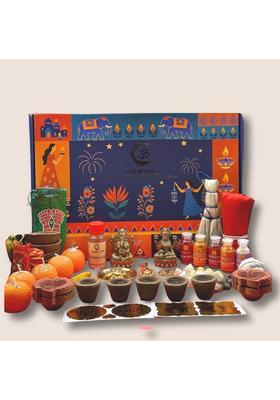 Omroots Diwali Pooja Samagri Gift Hamper | Complete Puja Kit with 20+ Items Prayer Kit