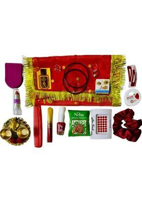 KHUSHA CREATIONS Mata Rani 16 Shringar Set With Pooja Platter/ Prayer Kit Stainless Steel&nbsp;&nbsp;(Multicolor)