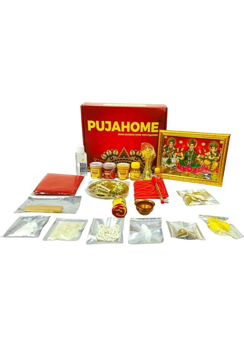 pujahome New Office Opening Puja Samagri Kit (Pack of 24 Items) Prayer Kit - Indya