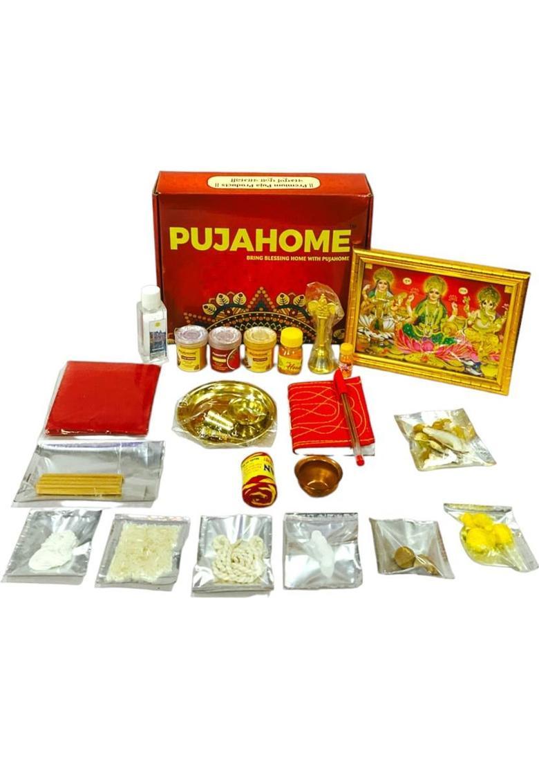 pujahome New Office Opening Puja Samagri Kit (Pack of 24 Items) Prayer Kit - Indya