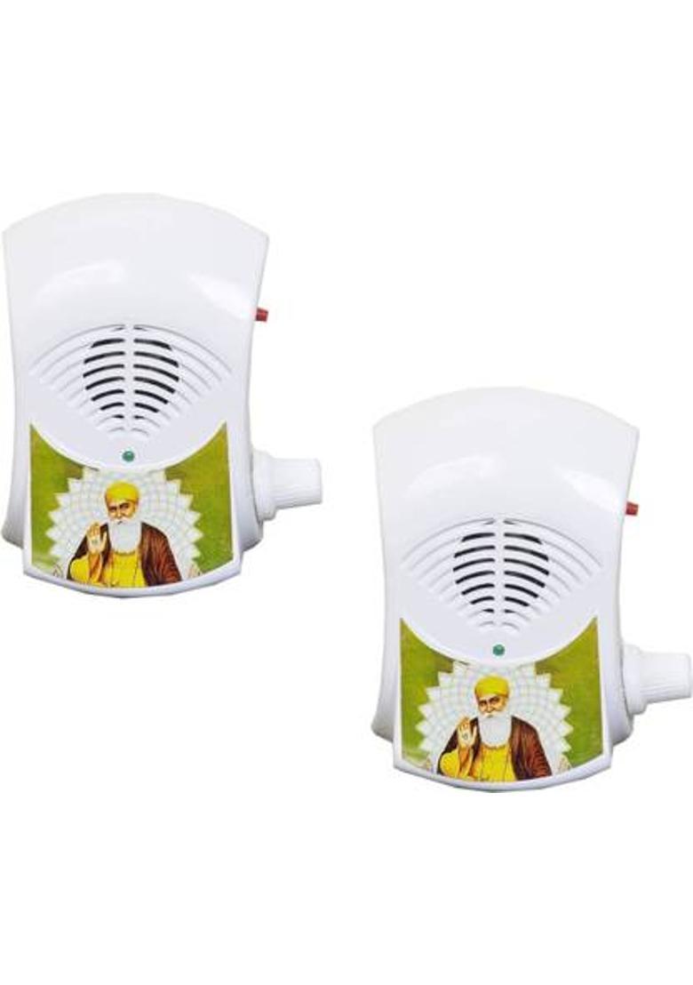 Utkarsh (Pack Of 2) Mini Parrot Hindu Sikh Religious Continuous Sound 10 in 1 Types Plug N Play Satnam Wahe Guru Nank Dev Ji Mantra Machine Spiritual Pooja Chanting Bell with Electric Led Light Prayer Kit Plastic Pooja Bell&nbsp;&nbsp;(Multicolor, Pack of 2) - Indya