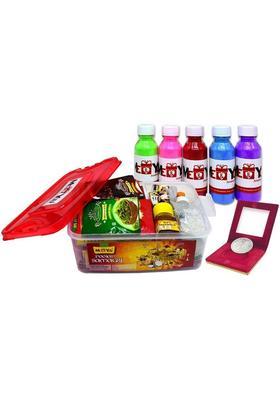 ME&YOU Puja Kit, Navratri Puja Kit, Diwali Pujan Samagri, Germen Silver coin (10 g), All Complete Pujan Samagri in One Kit with Rangoli Powder Prayer Kit
