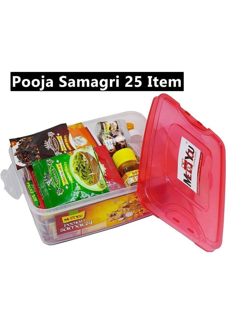 ME&YOU Navratri Complete Pooja Kit | Pooja Kit for Hawan with Silver Coin IZ23-12 Prayer Kit - Indya
