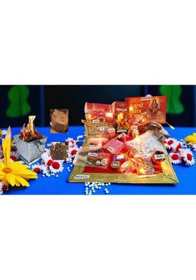 KAVIM Navratri Pooja samagri, Murti 3.5 Inch ,Rice light and Hawan Cup ( 36 Items) Prayer Kit