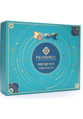 Pujashree Vahan Puja Kit - 25 Items| New Car Complete Pooja Samagri Kit With Car Dashboard Prayer Kit
