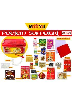 ME&YOU Pooja Kit for Hawan Pooja | Navratri Complete Pooja Kit with Rangoli SG -33 Prayer Kit