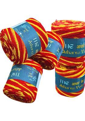 The Atharva-veda 5 Religious MOLI Red Saffron Rakshasutra For Pooja KALAVA Sacred Thread Size XXL&nbsp;&nbsp;(250 g)