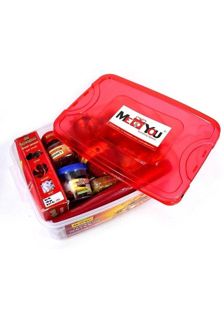 ME&YOU Puja Kit, Navratri Puja Kit, Diwali Pujan Samagri, All Complete Pujan Samagri in One Kit, (Pooja Kit, Rangoli Powder) Plastic&nbsp;&nbsp;(1 Pieces, Multicolor) - Indya
