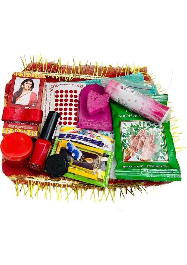 anilStore Mata Rani 16 Shringaar Kit for Navratri, Kirtan, Jagran, Mata ki Chowki Prayer Kit - Indya