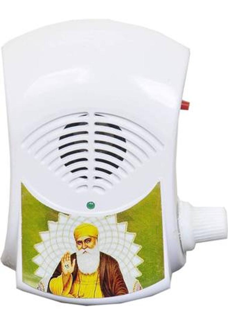 Utkarsh Mini Parrot Hindu Sikh Religious Continuous Sound 10 in 1 Types Plug N Play Satnam Wahe Guru Nank Dev Ji Mantra Machine Spiritual Pooja Chanting Bell with Electric Led Light Prayer Kit Plastic Pooja Bell&nbsp;&nbsp;(Multicolor, Pack of 1) - Indya