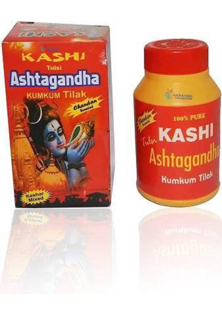 KanthiMala Kashi Tulsi Ashtagandha Kumkum Tilak Pure Chandan Sandalwood for God Pooja Paath Prayer Kit (60 Gram) - Indya