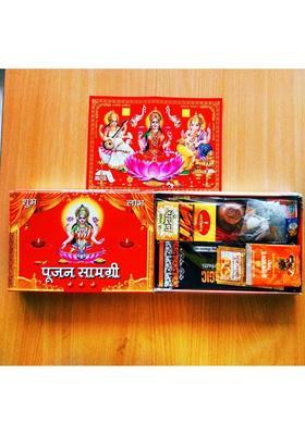 Ocean garniture Diwali Shreemahalakshmi and Shreeganesh Pooja Samagri (Pack of 21 items) Prayer Kit
