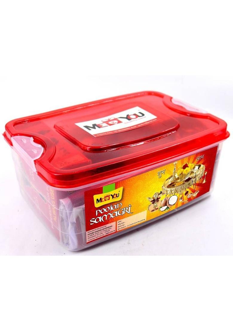 ME&YOU Navratri Complete Pooja Kit | Pooja Kit for Hawan with Silver Coin IZ23-21 Prayer Kit - Indya