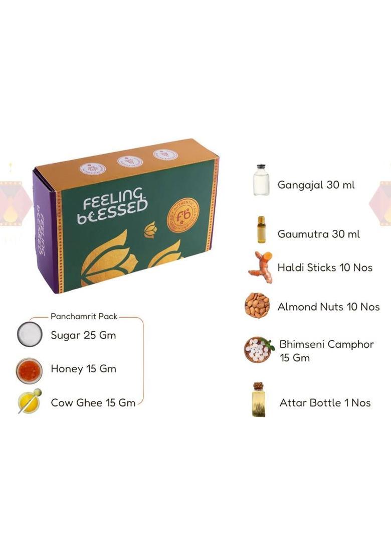 feelingblessed Feeling Blessed Diwali Puja Kit – 45+ Lakshmi Pooja Items, Diyas, Ghee & More Prayer Kit - Indya