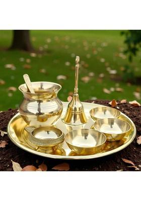 KESHAV BANJARA ENTERPRISES Pooja Essentials Kit Brass&nbsp;&nbsp;(8 Pieces, Gold)