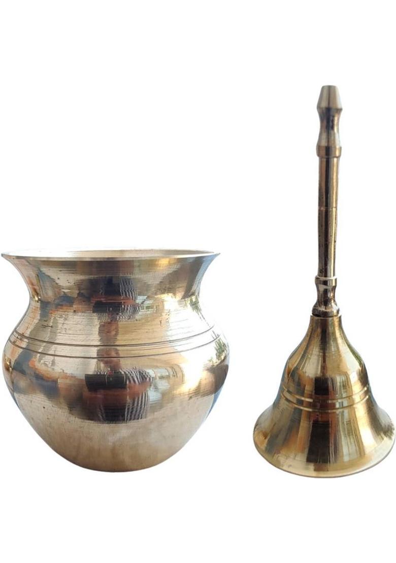 KESHAV BANJARA ENTERPRISES Pooja Essentials Kit Brass&nbsp;&nbsp;(8 Pieces, Gold) - Indya