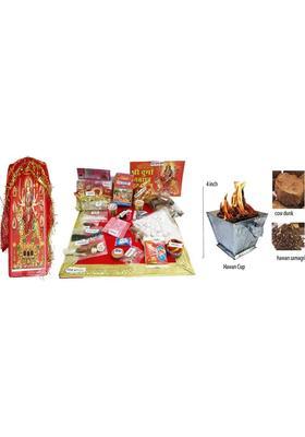Sprha Navratri Pooja samagri kit with one Photo and Hawan Cup ( 35 Items) Prayer Kit