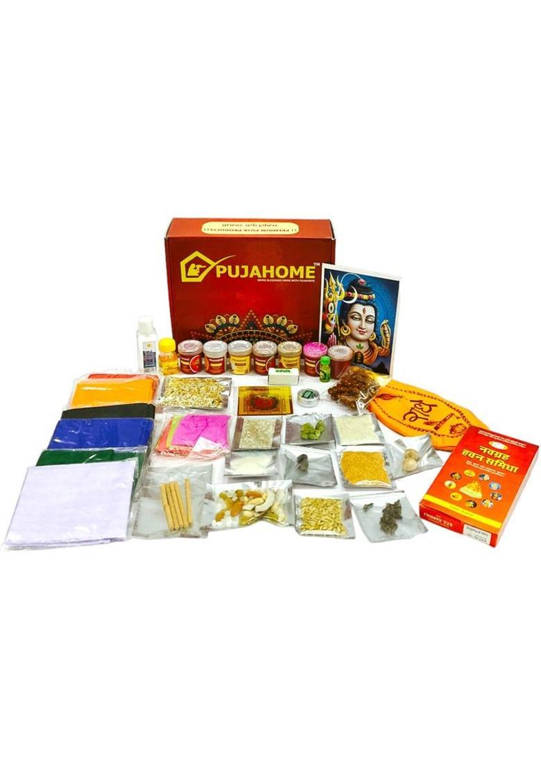pujahome Maha Mirtunjaya Path Puja Samagri Kit (Includes 45 Items) Prayer Kit - Indya
