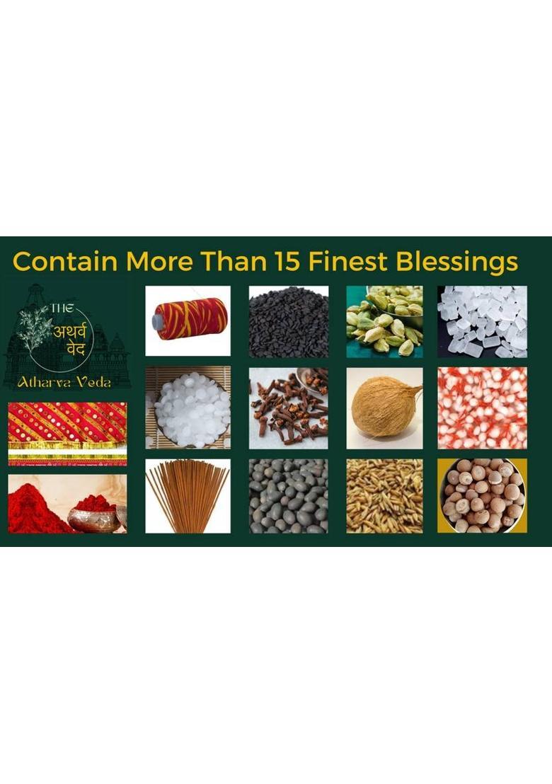 The Atharva-veda 15 Main Pooja Items, Small Pooja of Navratri DIWALI Dasara Festival, Laxmi pujan Prayer Kit - Indya