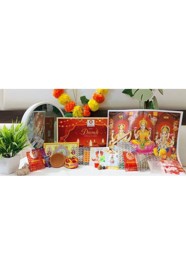 Myzory Poojan Samagri Gift Box – Complete Puja Kit for Festival Prayer Kit - Indya