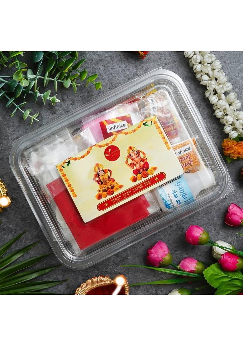 iinfinize Diwali Pooja Kit 41 pcs set Deepawali Dhanterash Puja Kit Prayer Kit - Indya