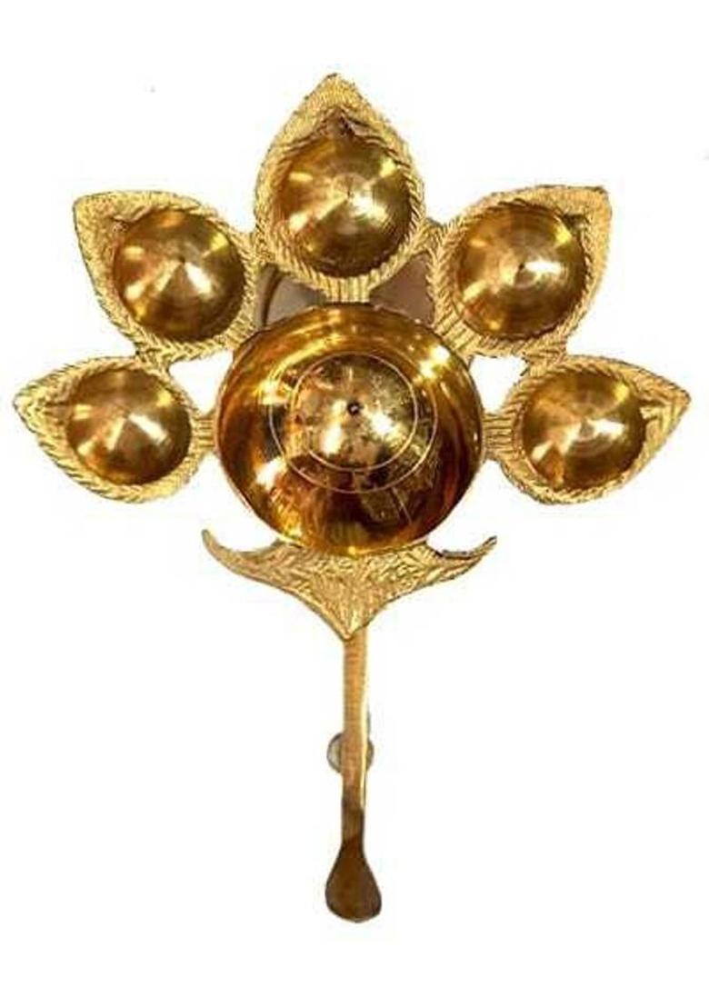 Pancha Pradip Pancharti diya is use for Puja Aarti. 110 Grams Prayer Kit - Indya