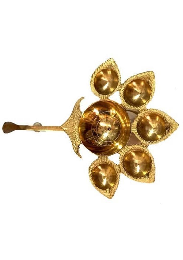 Pancha Pradip Pancharti diya is use for Puja Aarti. 110 Grams Prayer Kit - Indya