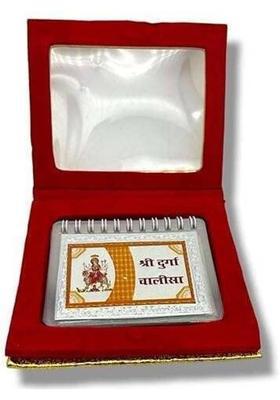 ssj Silver Durga Chalisa Book | Waterproof | Travel Pooja Path | Navratri Gift Prayer Kit