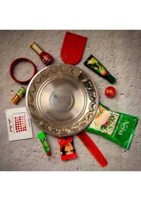 SHRI ANAND Navratri special Durga mata meakup Kit /Mata ka Shringar Set of 11 for Navratri Steel&nbsp;&nbsp;(1 Pieces, Silver)