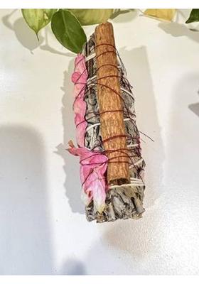 Baka California White Sage with Rose & Cinnamon Stick Smudging Kit (Pack of 1) sage&nbsp;&nbsp;(1 Units, Set of 1)