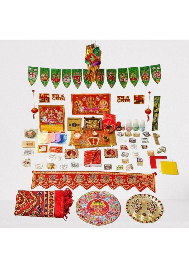 Handicraft Bazarr Complete 71 item DIWALI & DHANTERAS Pooja Kit Prayer Kit Prayer Kit - Indya