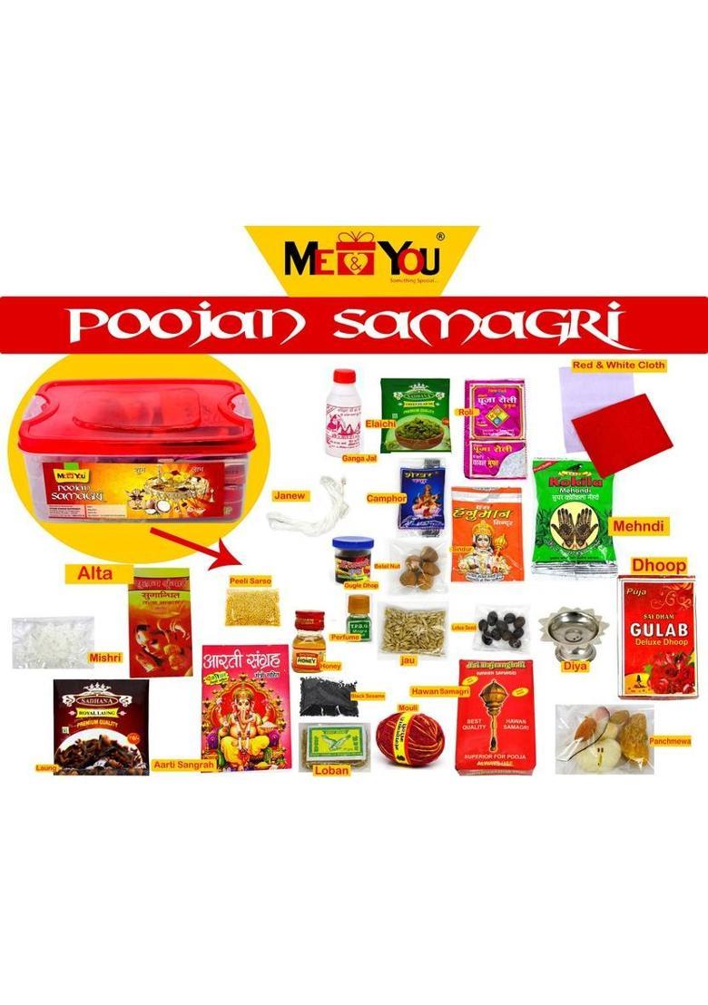 ME&YOU Multi-Occasion Pooja Kit for Griha Pravesh, Durga Puja & Special Events Prayer Kit - Indya