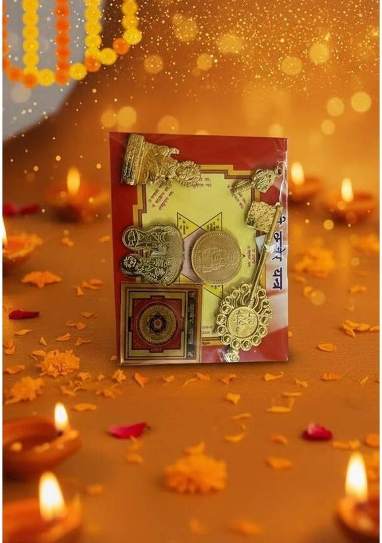 Sugandhim Astro Sampoorna-Dhan-Lakshmi-Kuber-Kit Gold, Brass Yantra&nbsp;&nbsp;(Pack of 1) - Indya
