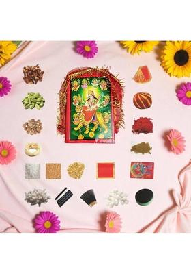 KAVIM Navratri Pooja samagri ,Murti 3.5 Inch ,Rice light and Hawan Cup ( 36 Items) Prayer Kit