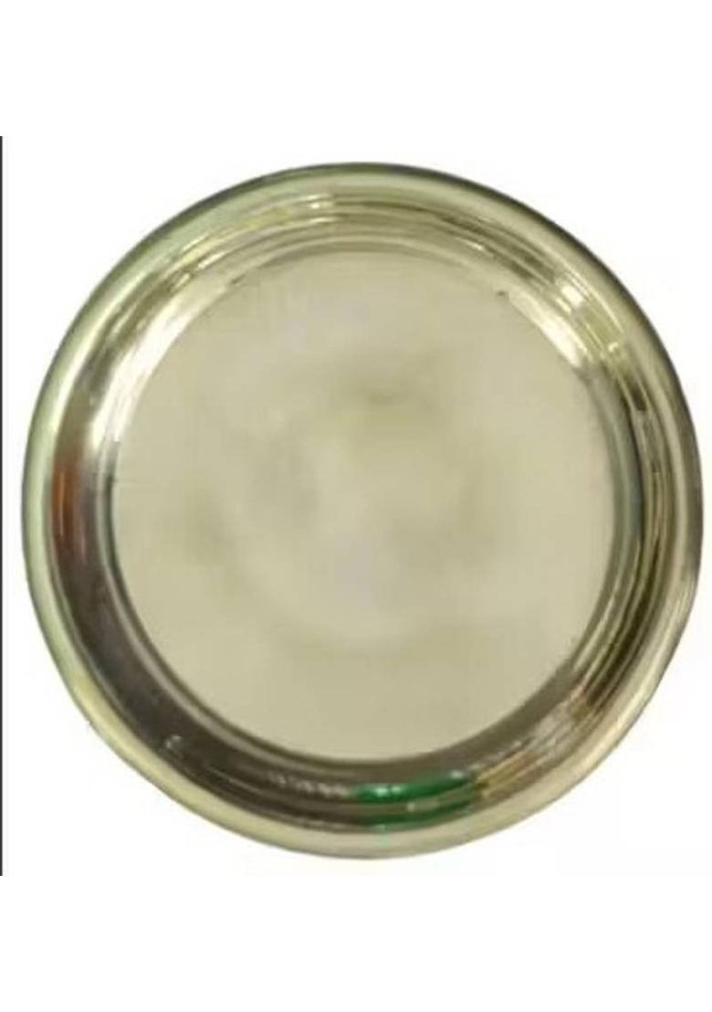 HUZUR JI Designer Brass Pooja Thali Kit with Kalash & Bell Brass&nbsp;&nbsp;(8 Pieces, Gold) - Indya