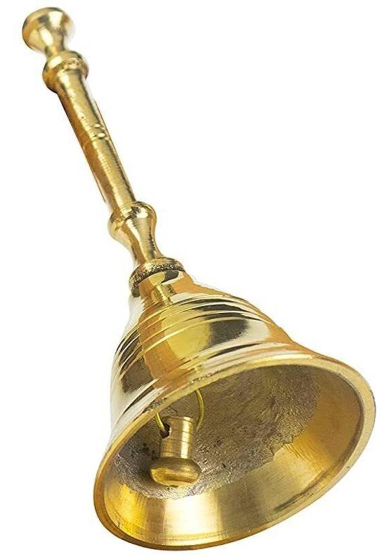 EliteTouch Brass Mandir Puja Set with Thali, Kuber Diya, Bell, Katori, Kalash/Brass Lota Brass  (1 Pieces, Gold) - Indya