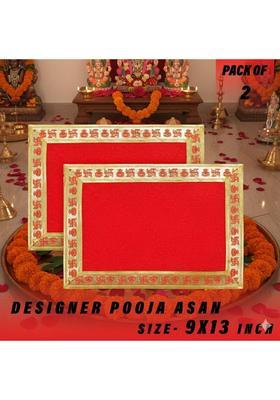 Dreamy Design Used in Pooja rituals Altar Cloth  (Pack of 2)