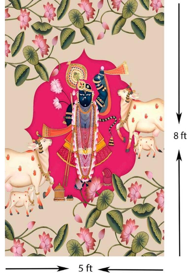 NK Textiles Backdrop for Decoration in Wedding, Pooja, Katha etc. Altar Cloth - Indya