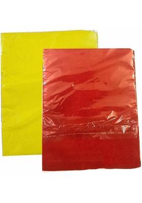Poojan Samagri Pure Cotton Yellow & Red Cloth For Pooja Altar Cloth  (Pack of 2)