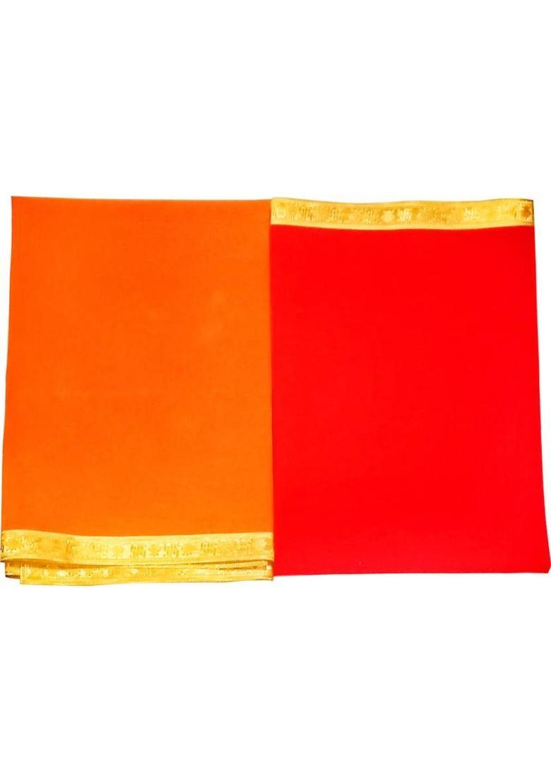 POOJA GHAR Pooja Velvet Aasan (40 inches * 40 inches) - Set of 2 Altar Cloth  (Pack of 2) - Indya
