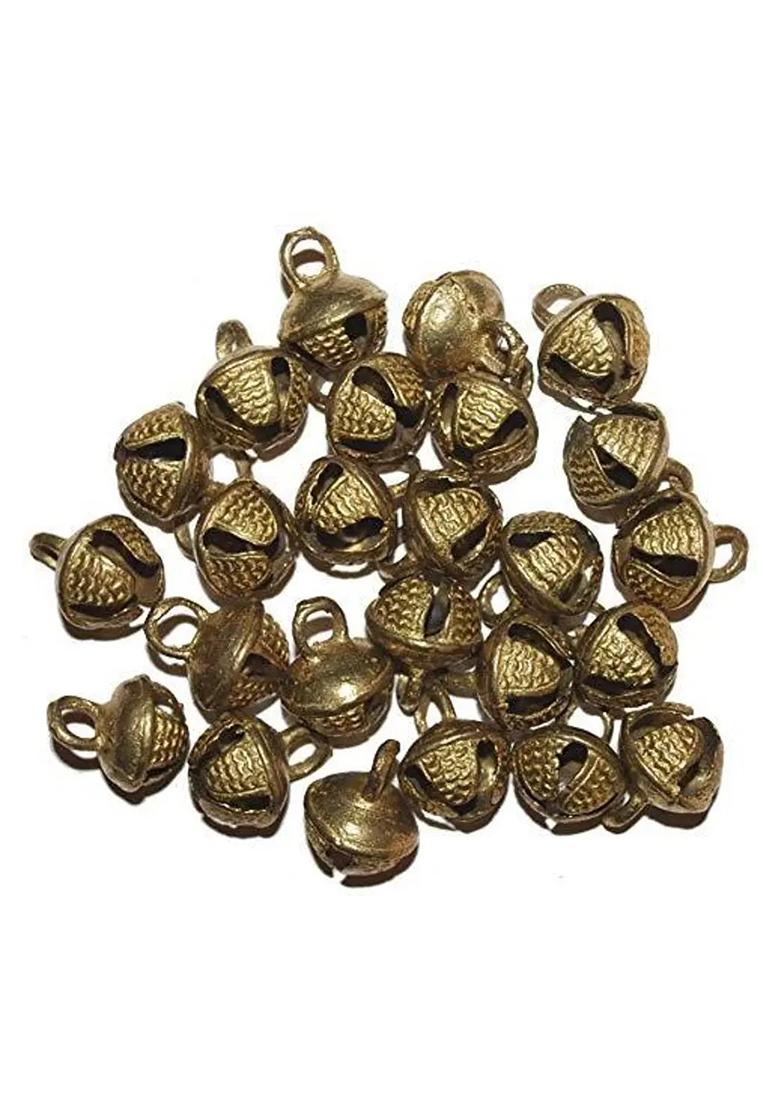 ARTPARASITE 16 No. Brass Ghungroo Bells Indian Anklets/Loose Beads 50 Pcs Ghungroo Bells  (50 Pieces, 0.6 inch) - Indya