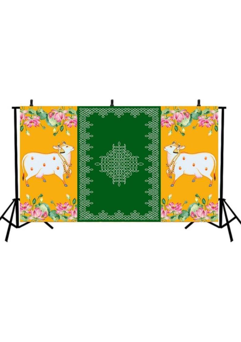 MANIFER Backdrop Decoration Cloth | Cloth For Katha Altar Cloth - Indya